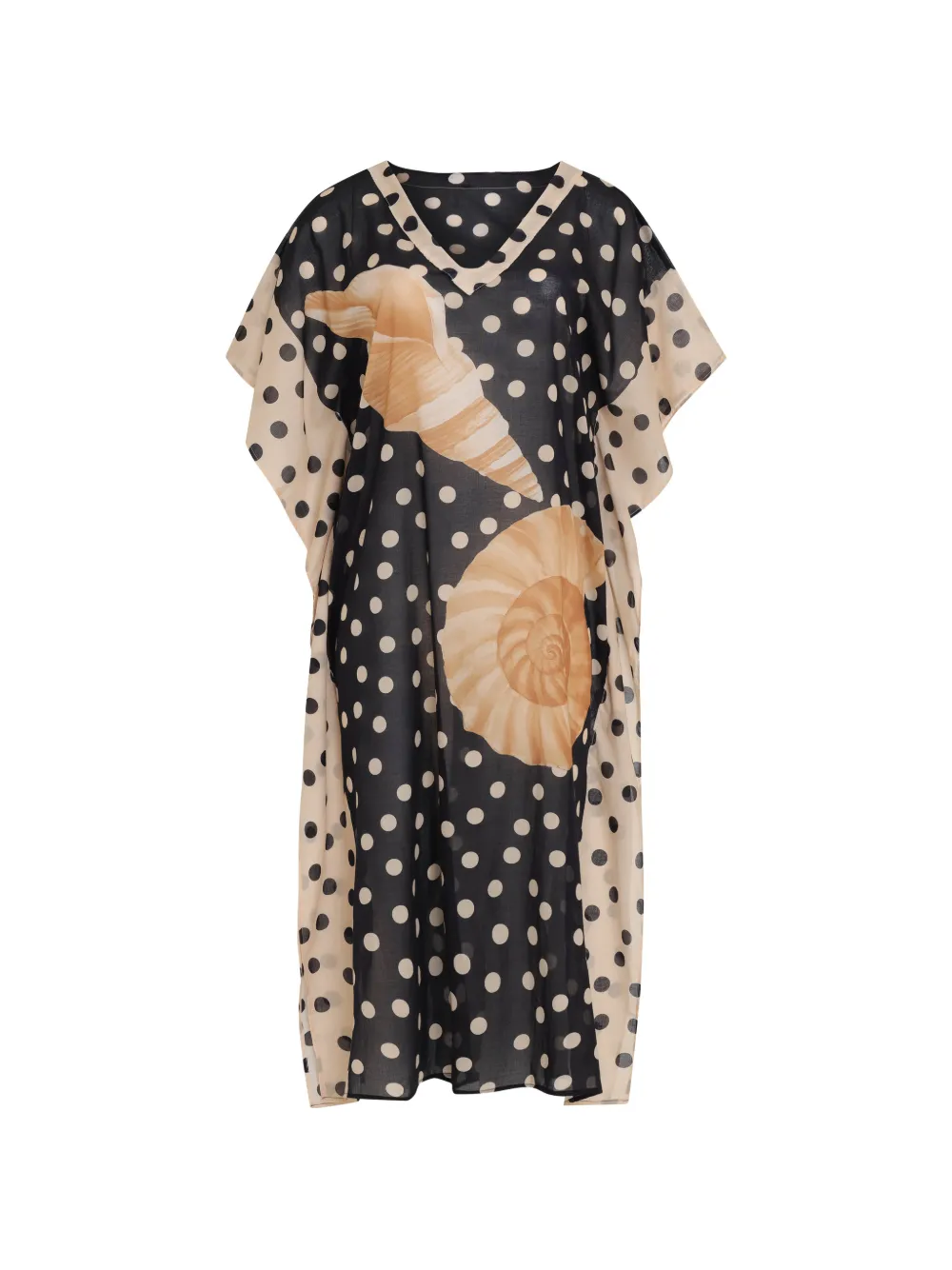 Brigitte Duda polka-dot midi beach dress - Schwarz