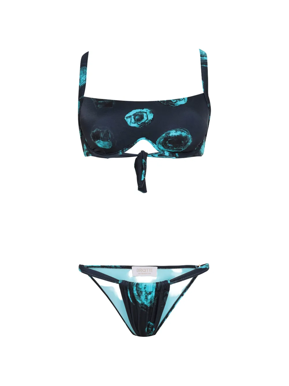 Brigitte Bia tie-detail printed bikini - Blu