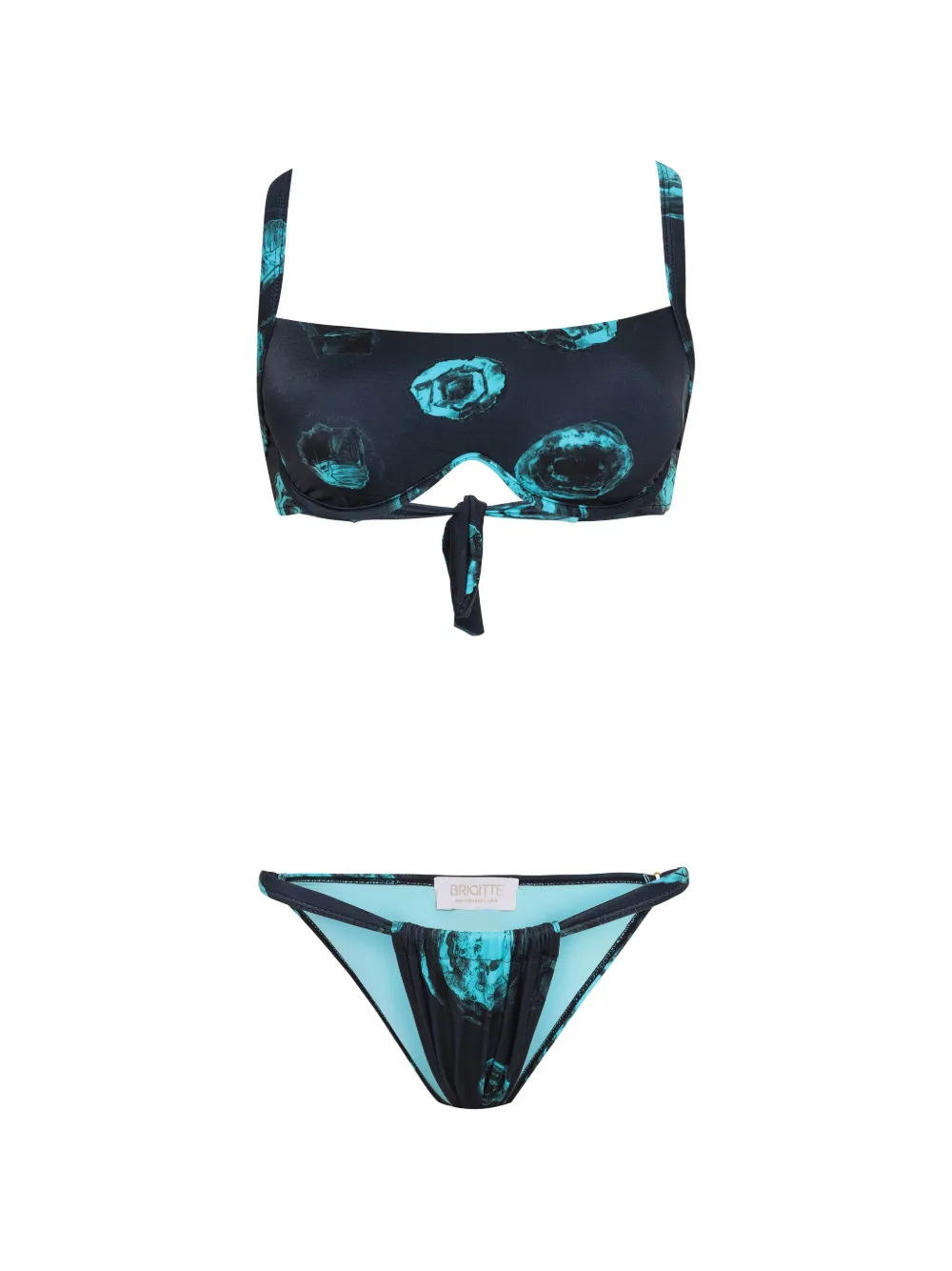 Brigitte Bia tie-detail printed bikini - Blu