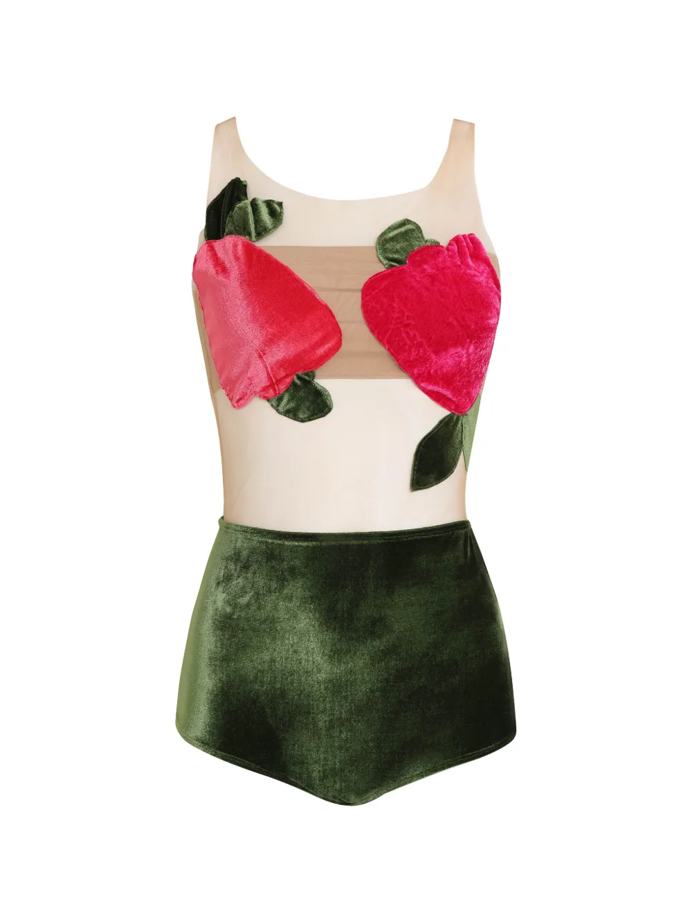 Brigitte Carnaval/Festival Caju floral-appliqué swimsuit - Verde