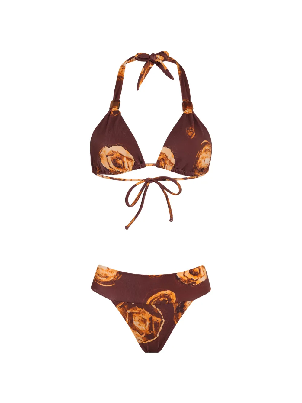 Brigitte Marina V-neck floral-print bikini - Marrone