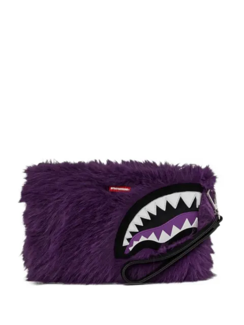 Sprayground Furzilla Shark Mouth faux-fur clutch bag