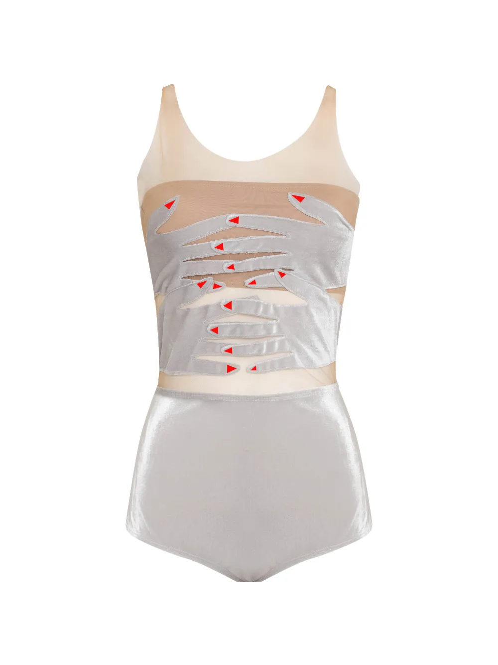 Brigitte Carnaval/Festival Maos cut-out swimsuit - Grigio