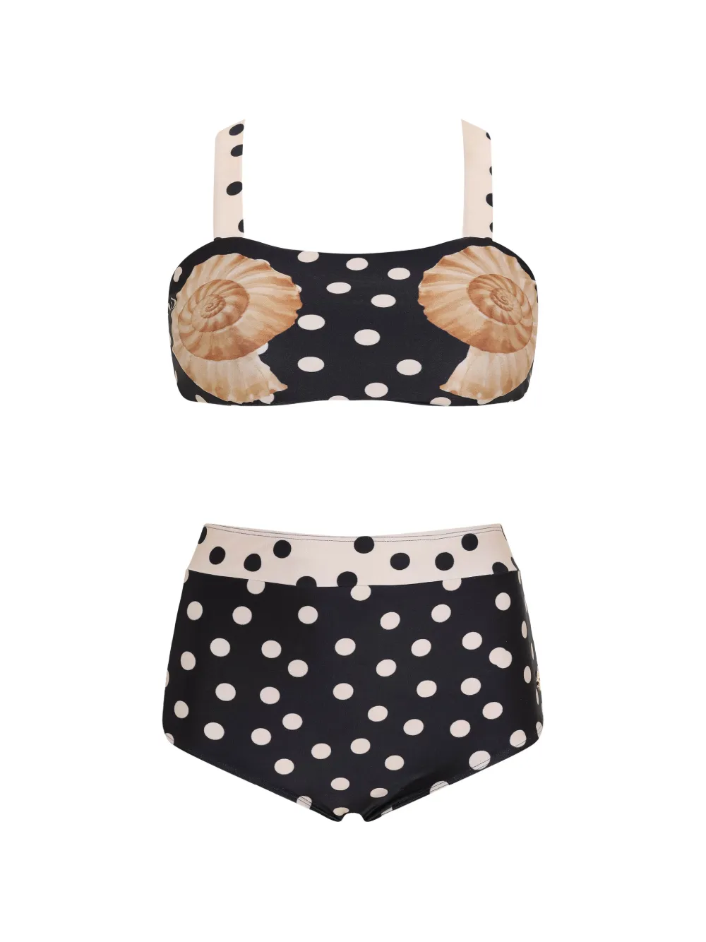 Brigitte Monalisa polka-dot bikini - Schwarz