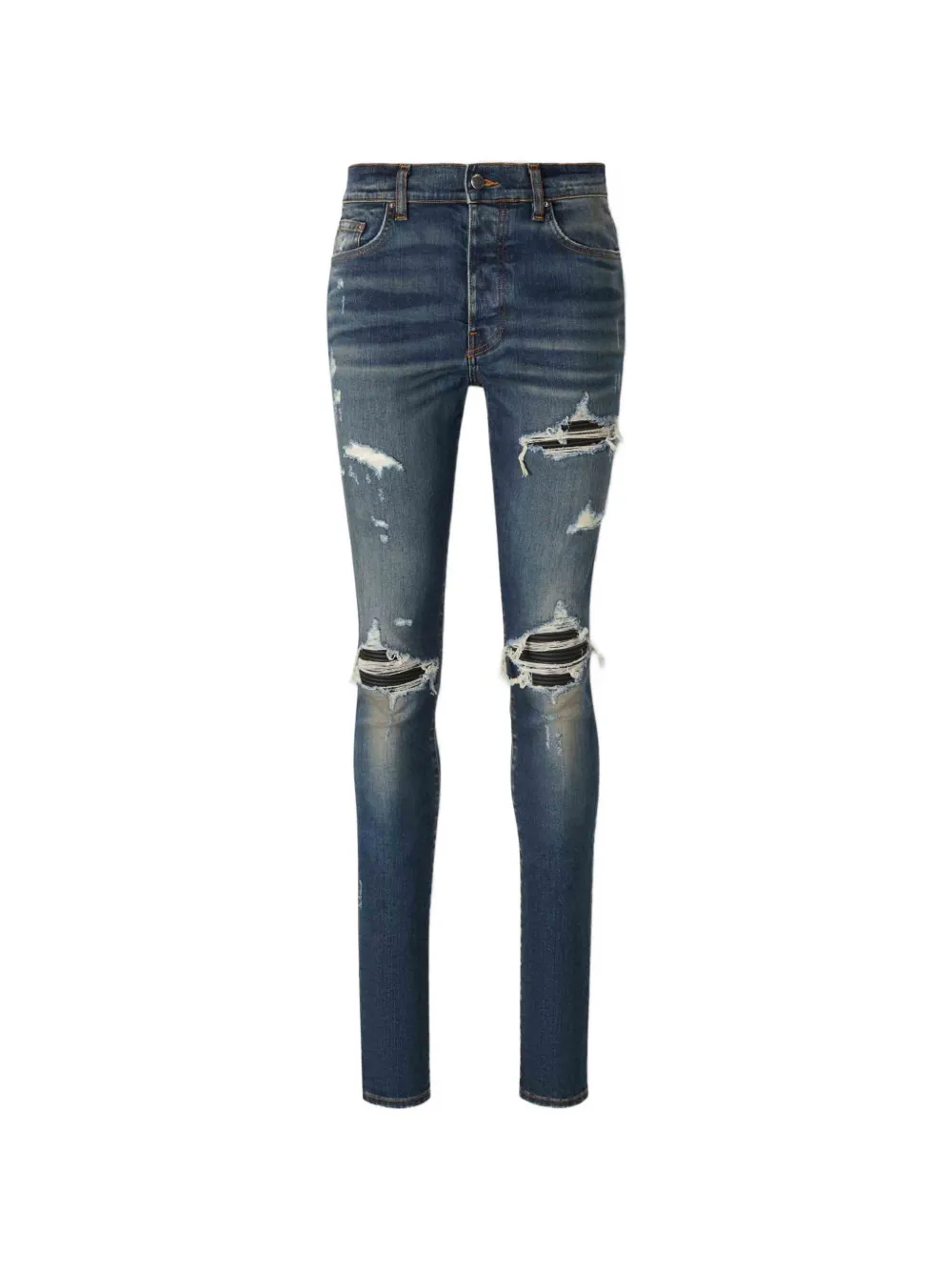 AMIRI distressed-details skinny jeans - Blau