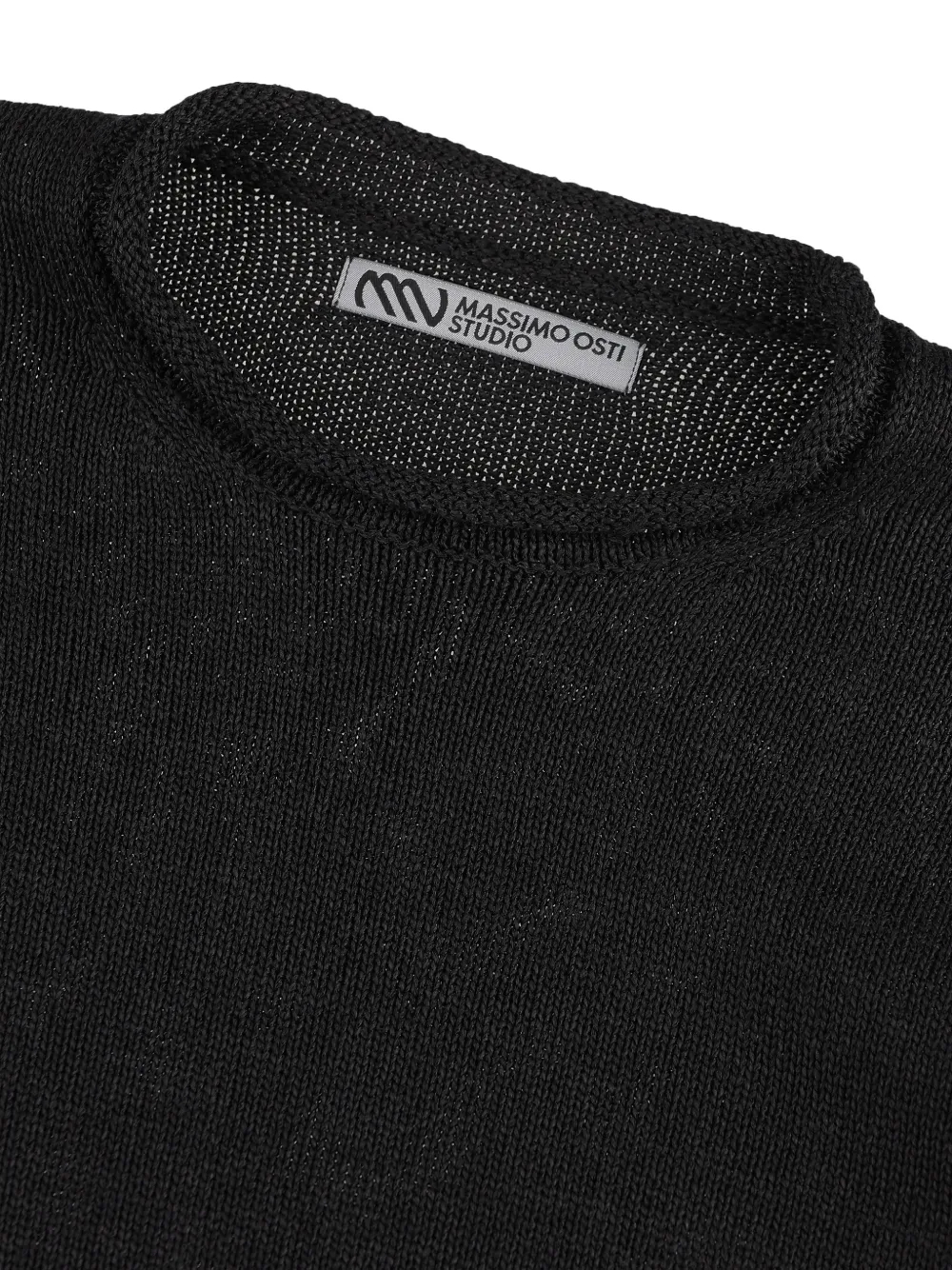 Massimo Osti Studio Geribbelde sweater met ronde hals Zwart
