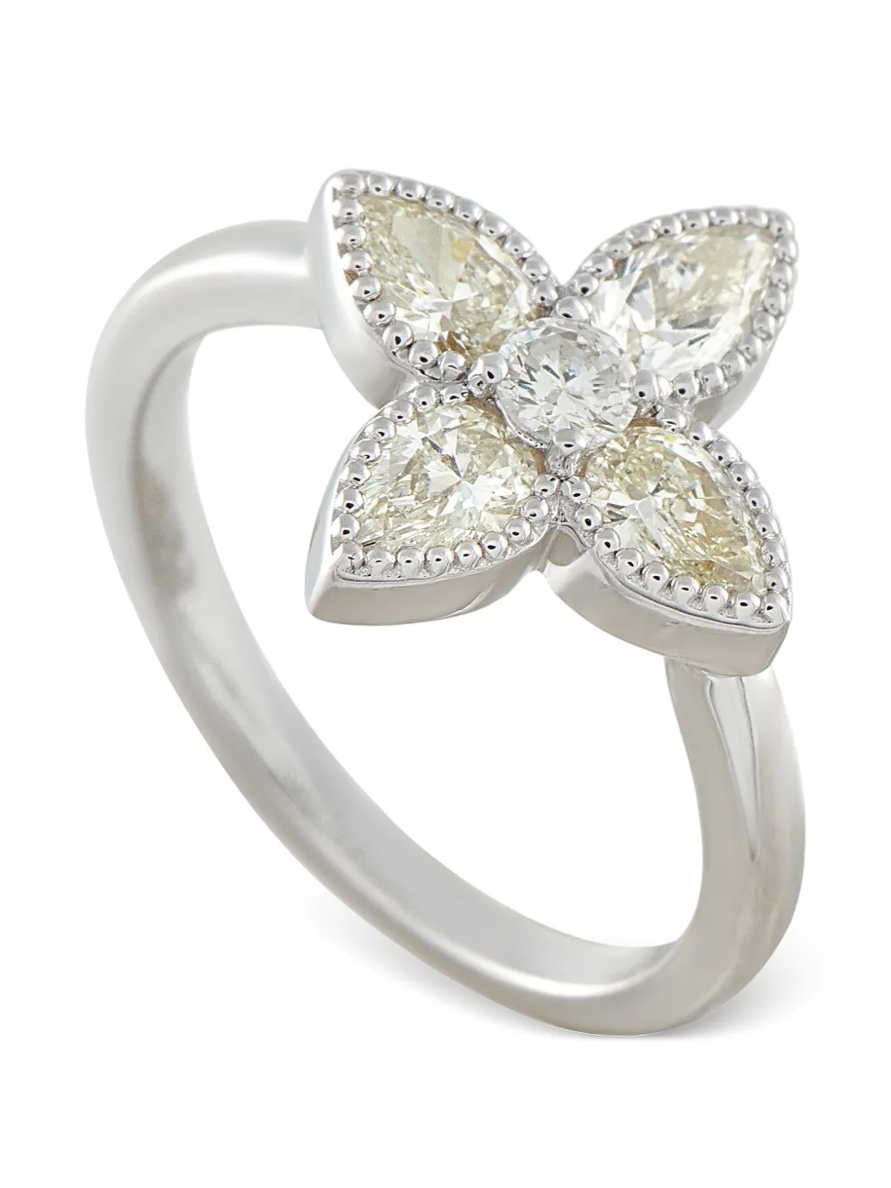 LB Exclusive floral-motif diamond ring - Argento
