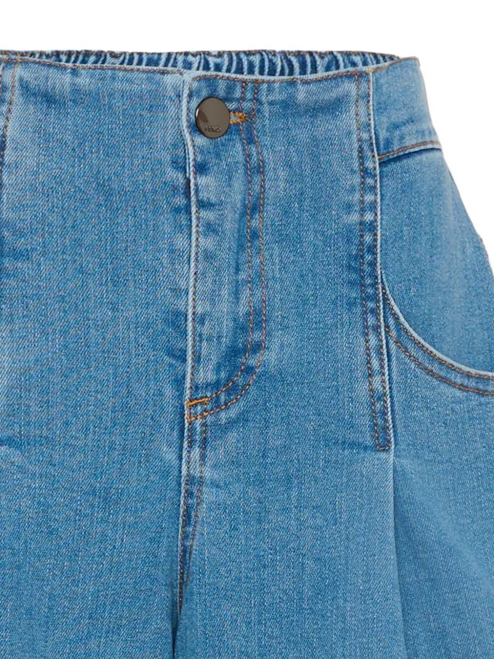 Fendi Kids Shorts met omgeslagen logo Blauw