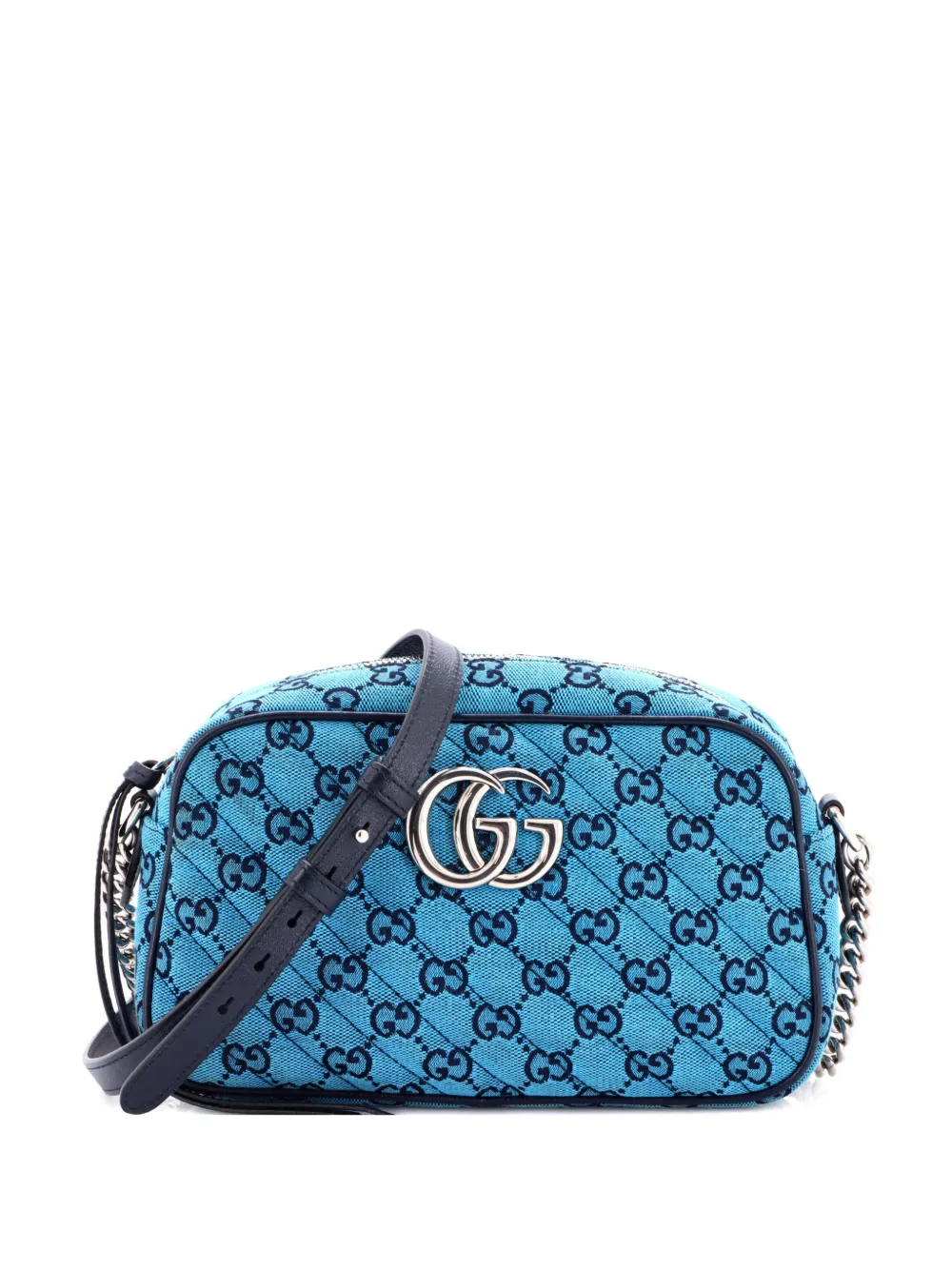 Gucci Pre-Owned GG Marmont Shoulder Bag Multicolor Diagonal Quilted GG Canvas Small crossbody bag - Blu