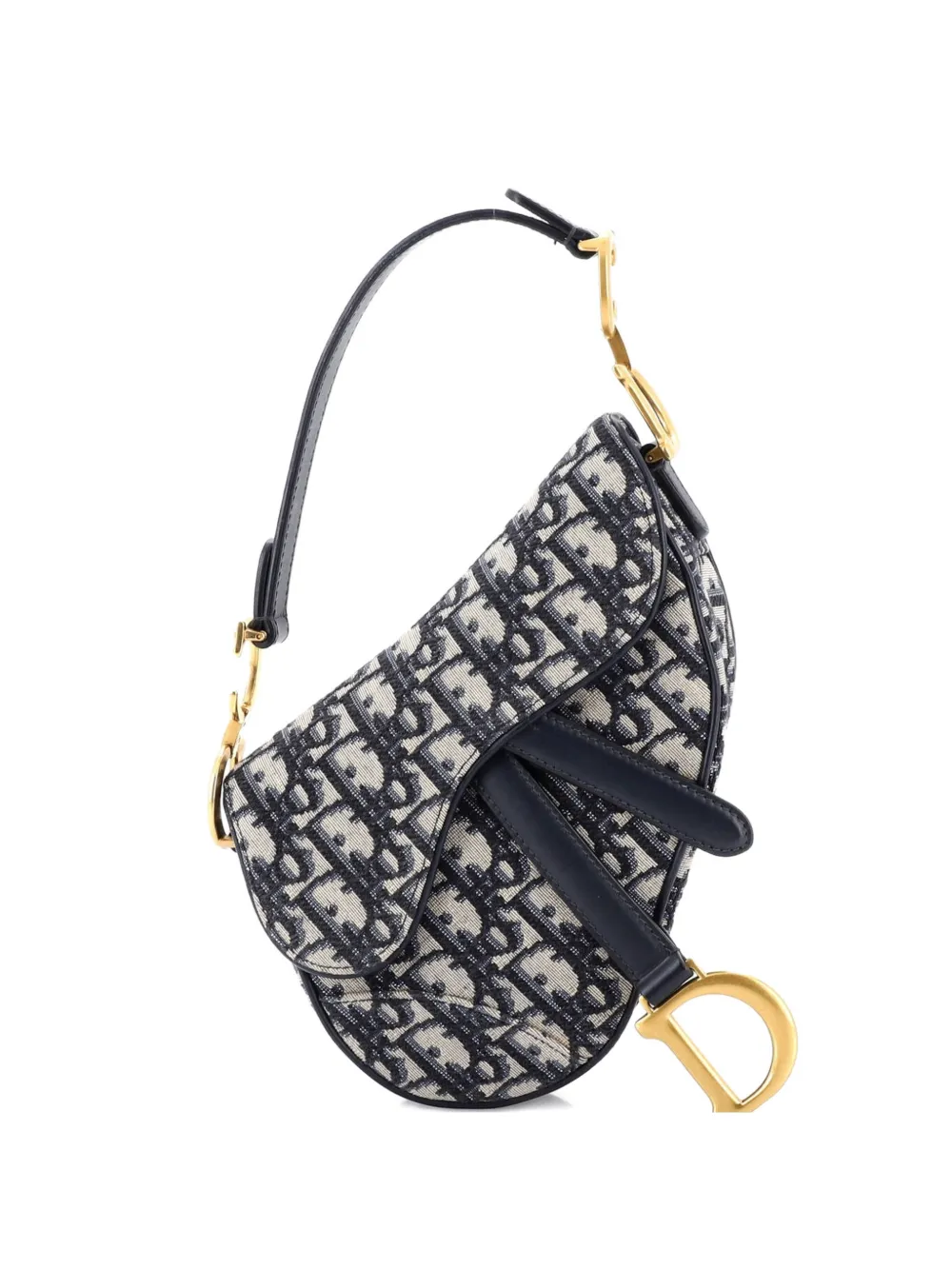 Christian Dior Pre-Owned Saddle Handbag Oblique Canvas Mini shoulder bag - Blu