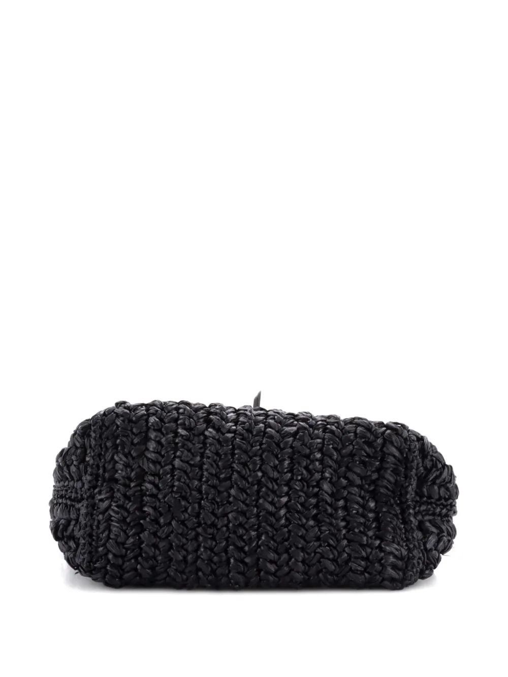 Flower Crystal Chain Woven Raffia Shoulder Bag