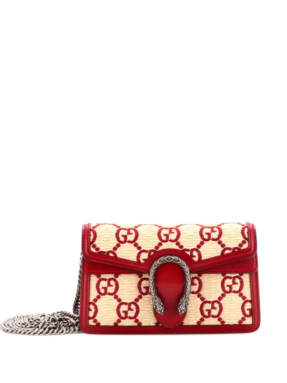 Gucci Pre-Owned Dionysus Bag GG Straw Super Mini crossbody bag - Rosso