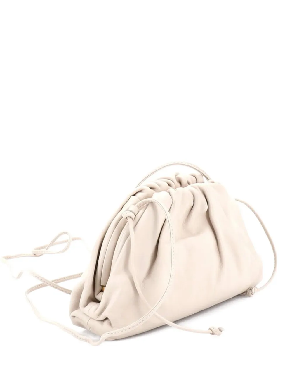 Pre-owned Bottega Veneta The Pouch Leather Mini Crossbody Bag In Neutral