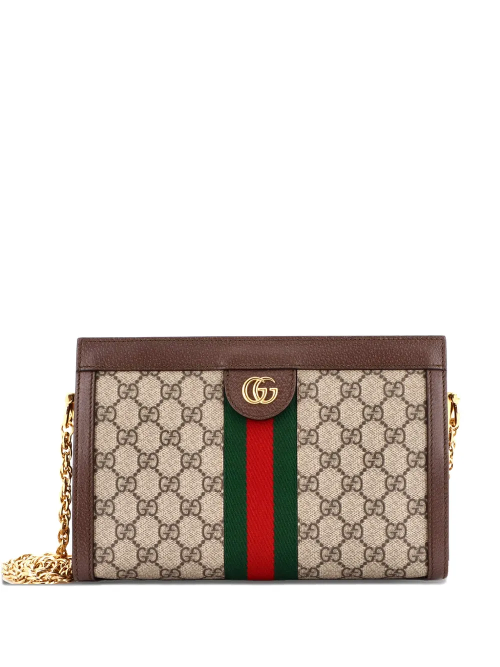 Gucci Pre-Owned Ophidia Chain Shoulder Bag GG Coated Canvas Small crossbody bag - Marrone