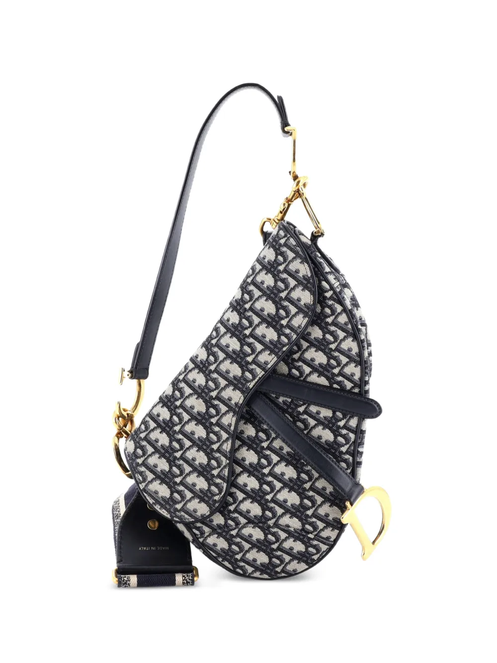 Christian Dior Pre-Owned Saddle Handbag with Strap Oblique Canvas Medium shoulder bag - Blau