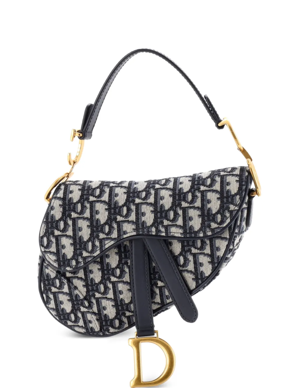 Christian Dior Pre-Owned Saddle Handbag Oblique Canvas Mini shoulder bag - Blu