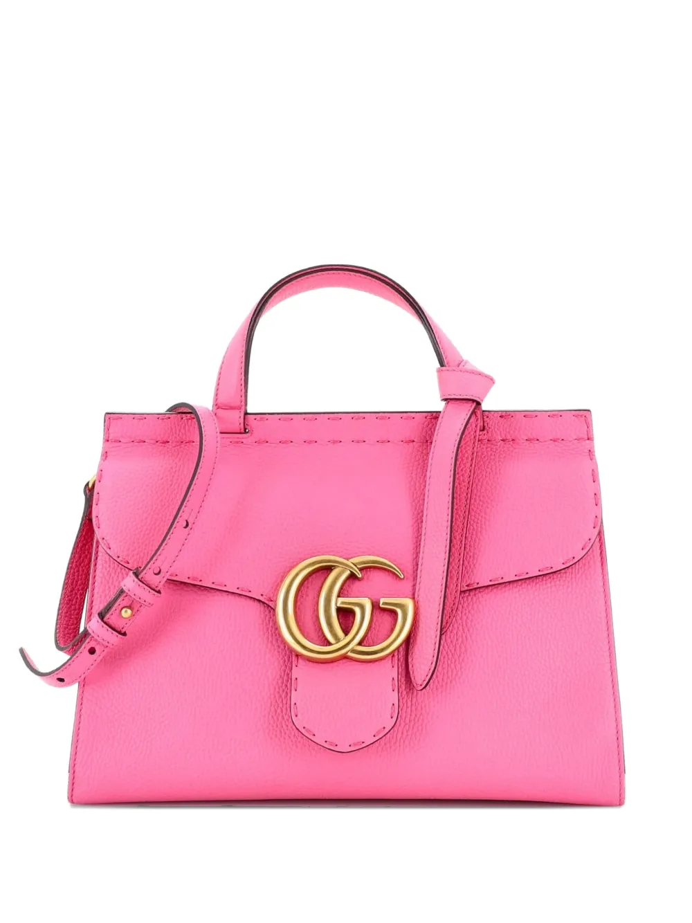 Gucci Pre-Owned GG Marmont Top Handle Bag Leather Small satchel - Rosa