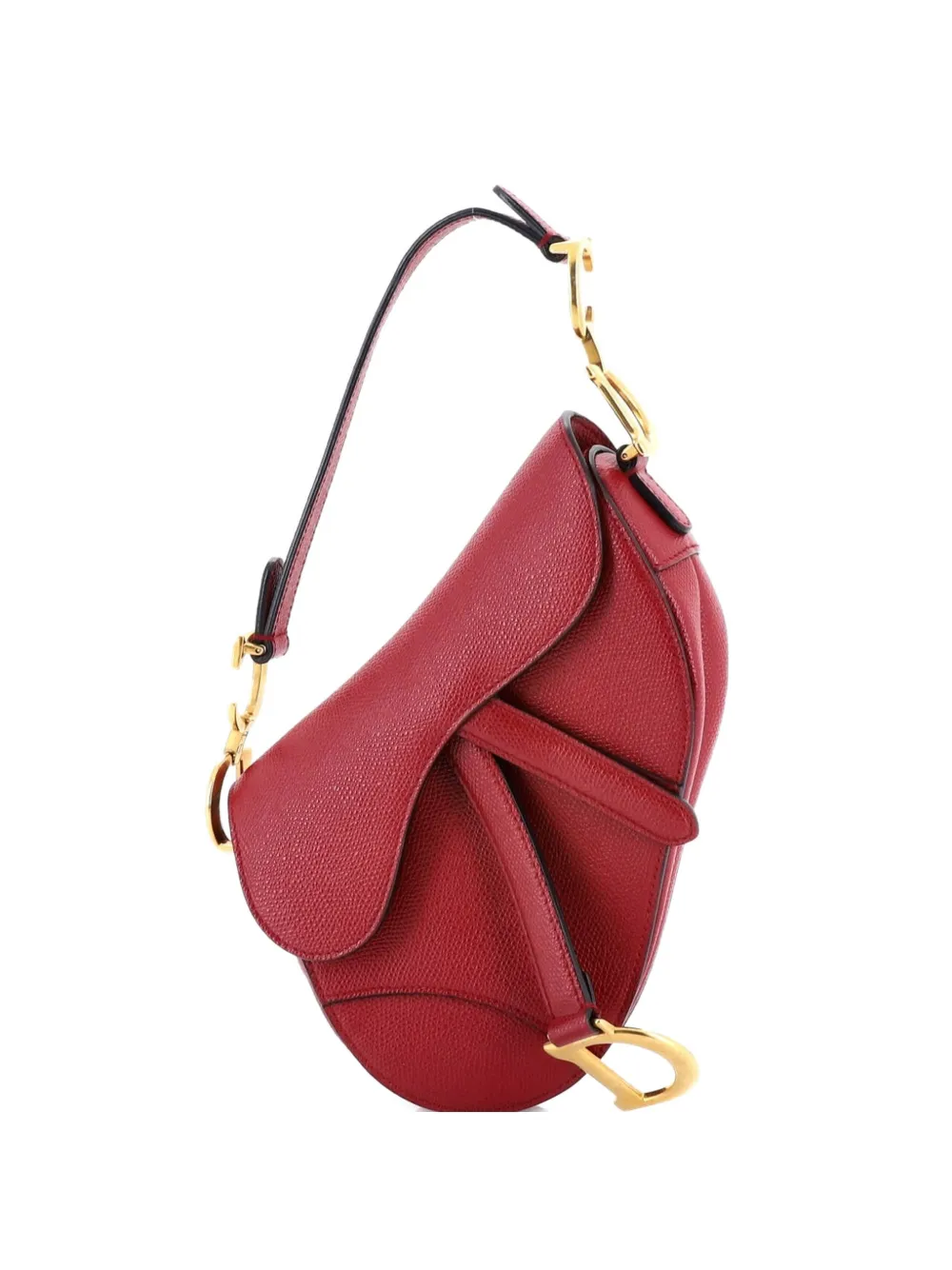 Christian Dior Pre-Owned Borsa a spalla Saddle mini in pelle - Rosso