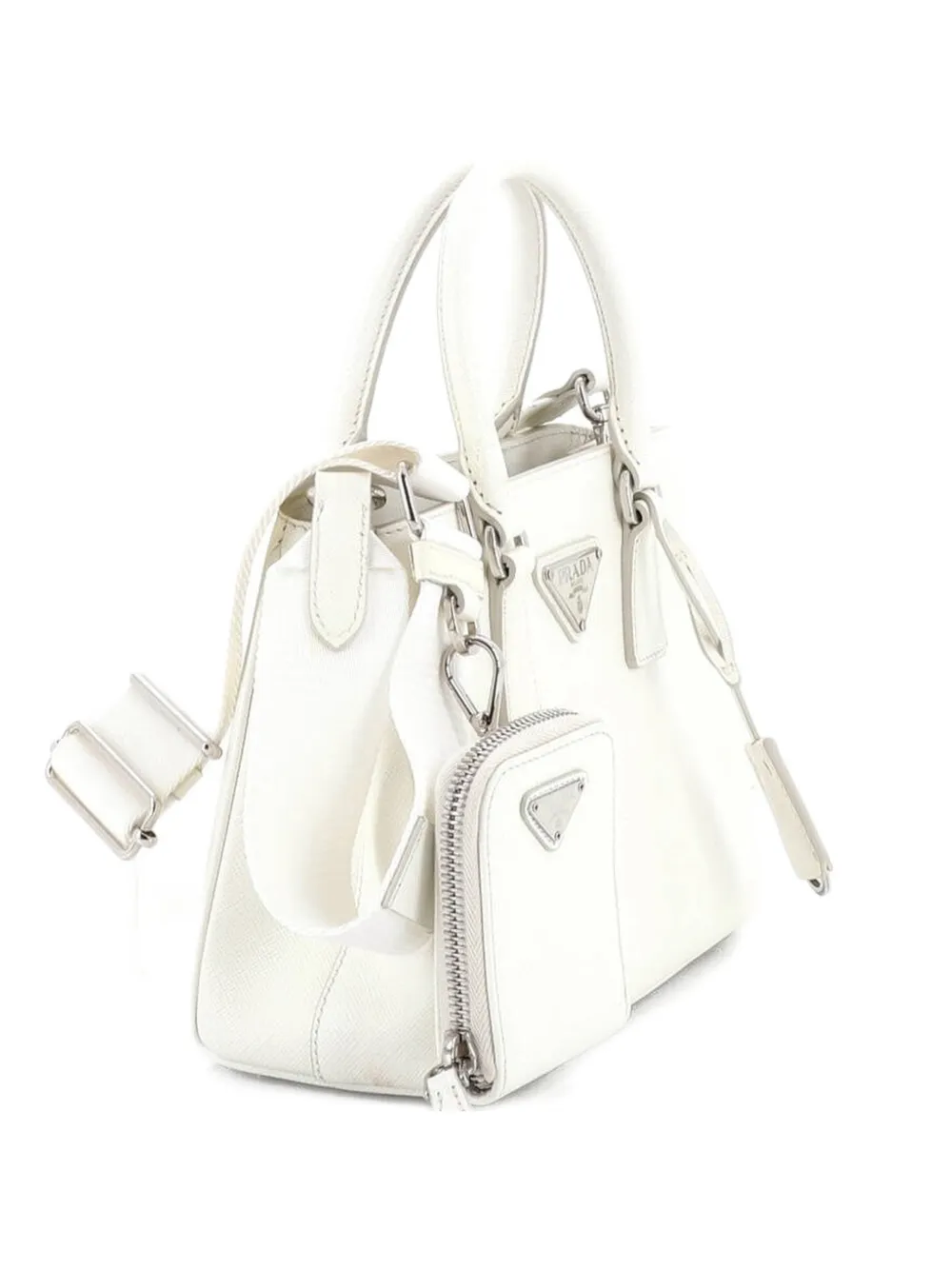 Prada Pre-Owned Re-Edition Galleria Saffiano Leather Micro tote bag - Bianco