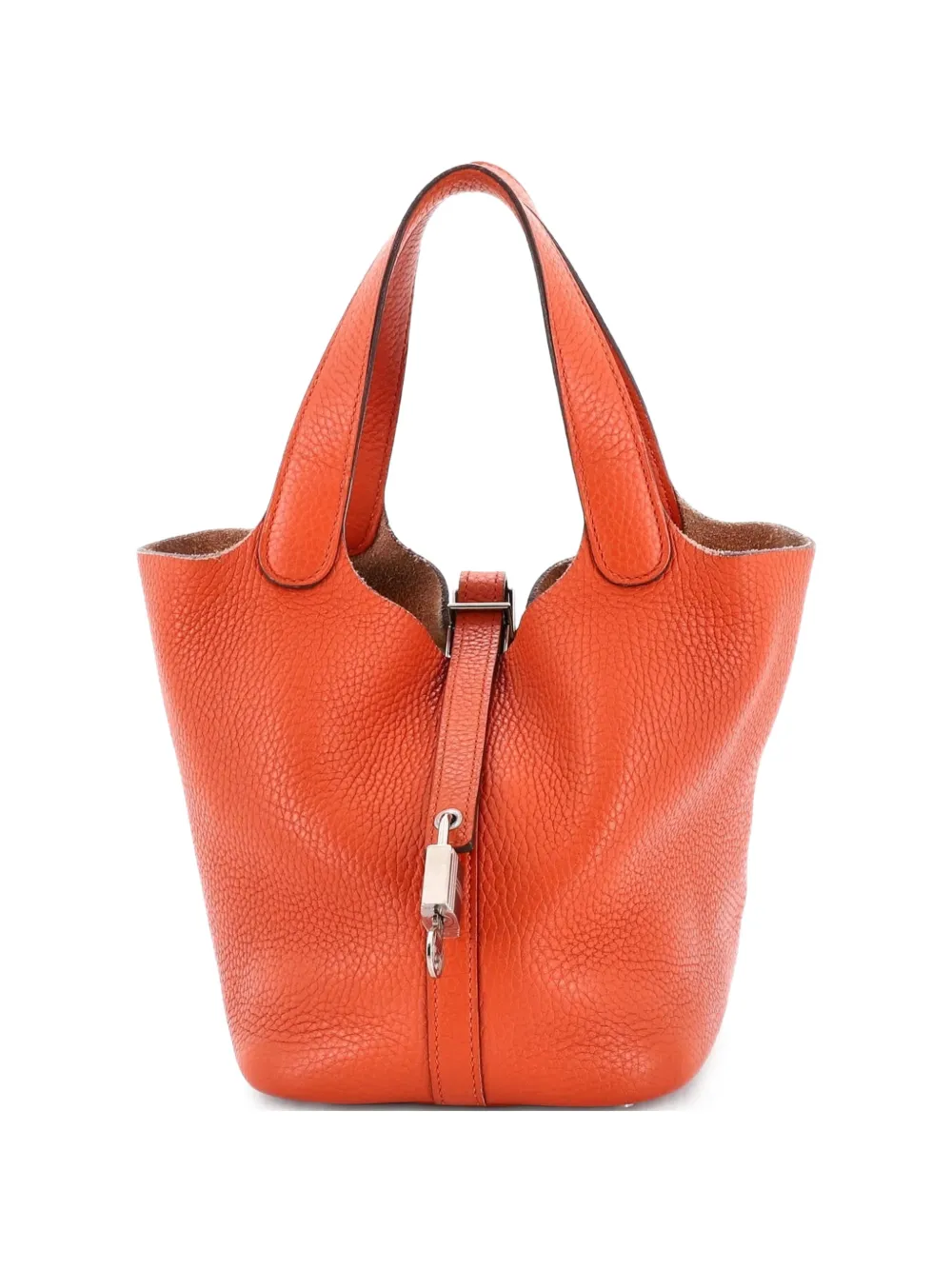 Hermès Pre-Owned Picotin Lock Bag Clemence PM bucket bag - Arancione