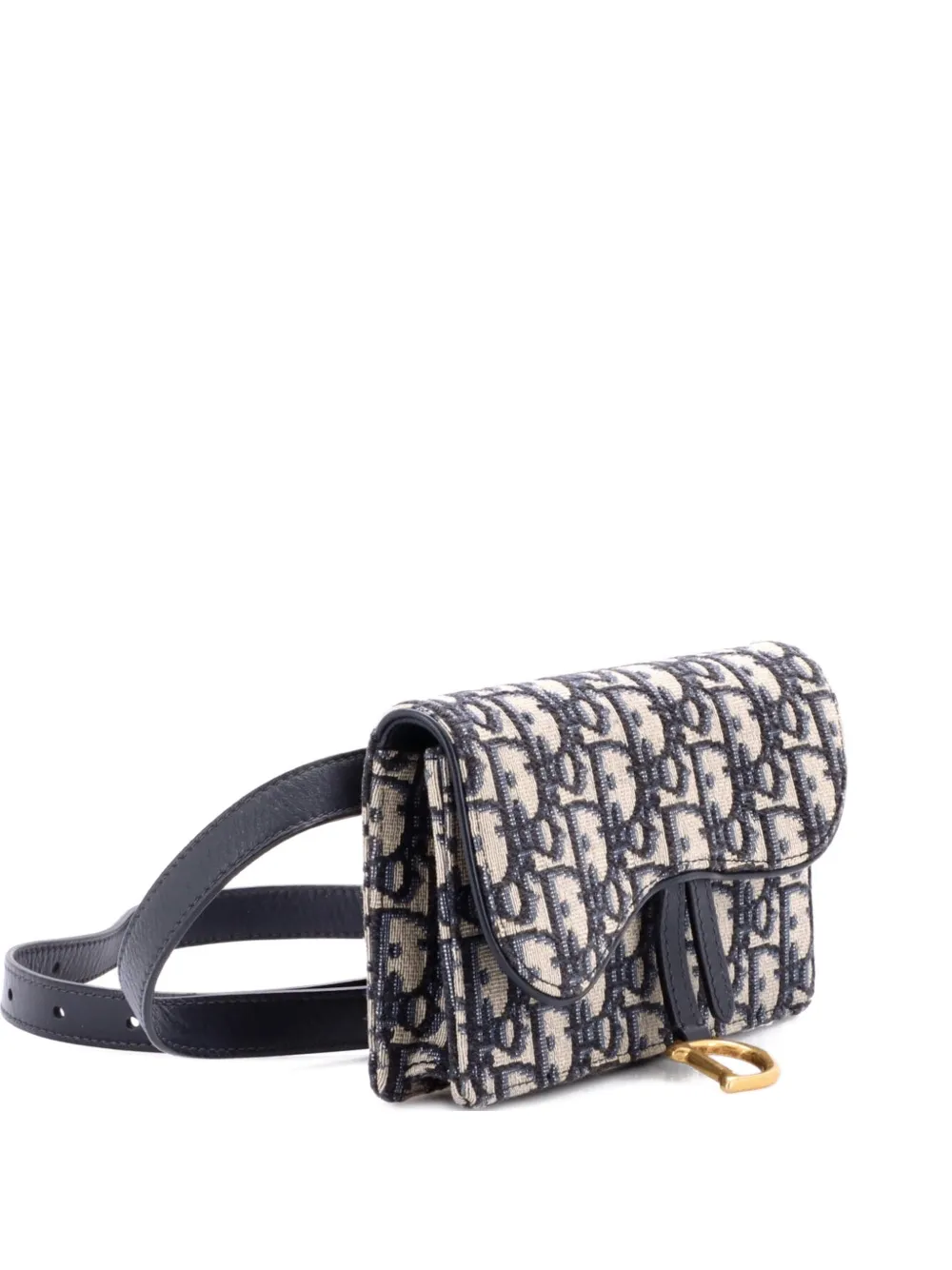 Christian Dior Pre-Owned Saddle Rectangular Oblique Canvas belt bag - Blu