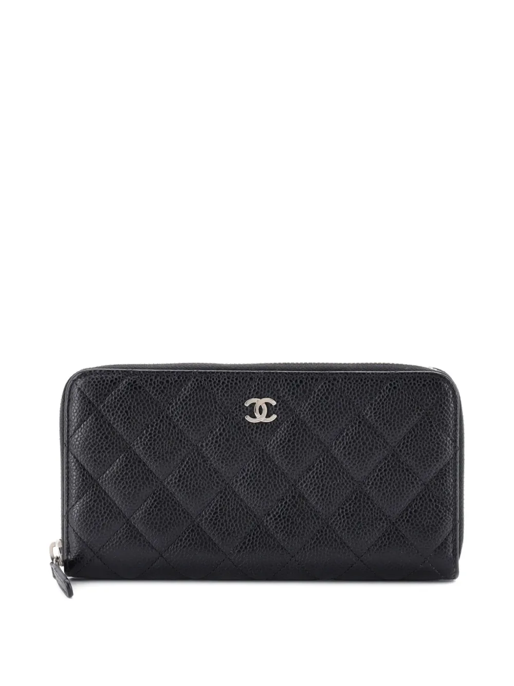 CHANEL Pre-Owned Zip Around Wallet Quilted Caviar Long small wallets - Nero