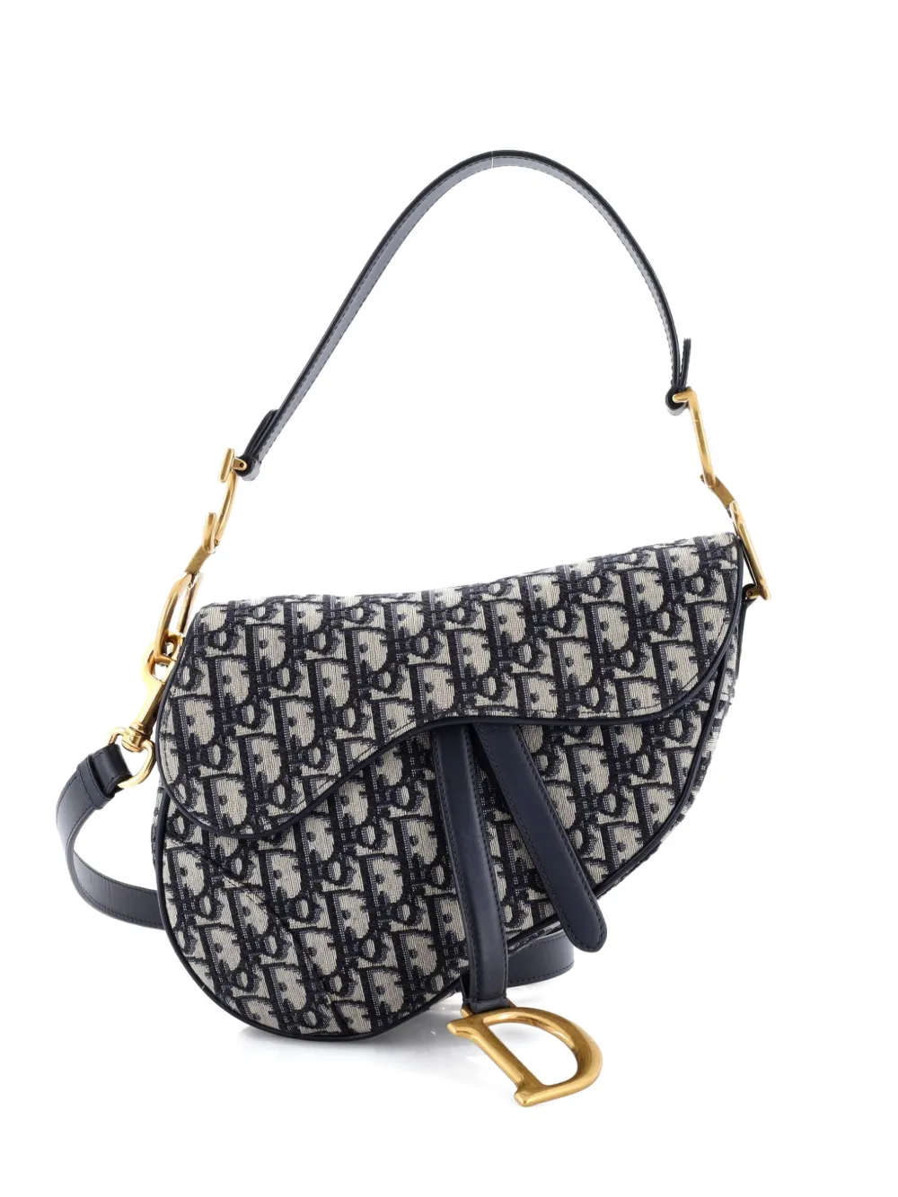 Christian Dior Pre-Owned Saddle Handbag with Strap Oblique Canvas Medium shoulder bag - Blu