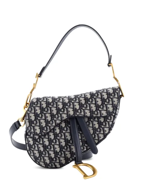 Christian Dior Pre-Owned サドル ハンドバッグ ウィズ ストラップ オブリーク キャンバス ミディアム ショルダーバッグ