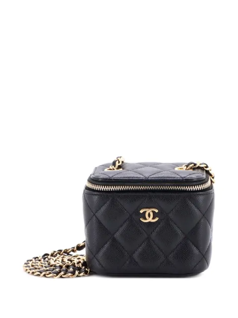 CHANEL Pre-Owned мини-сумка Classic Vanity Case with Chain Quilted Caviar Mini