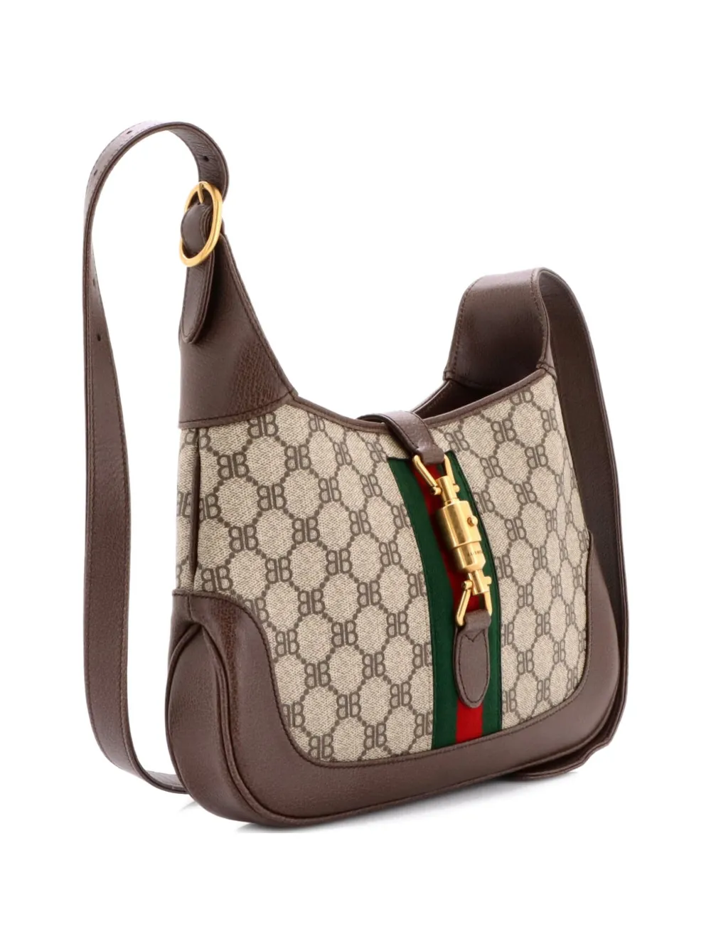 X Gucci The Hacker Project Jackie 1961 Bb Coated Canvas Small Hobo Bag