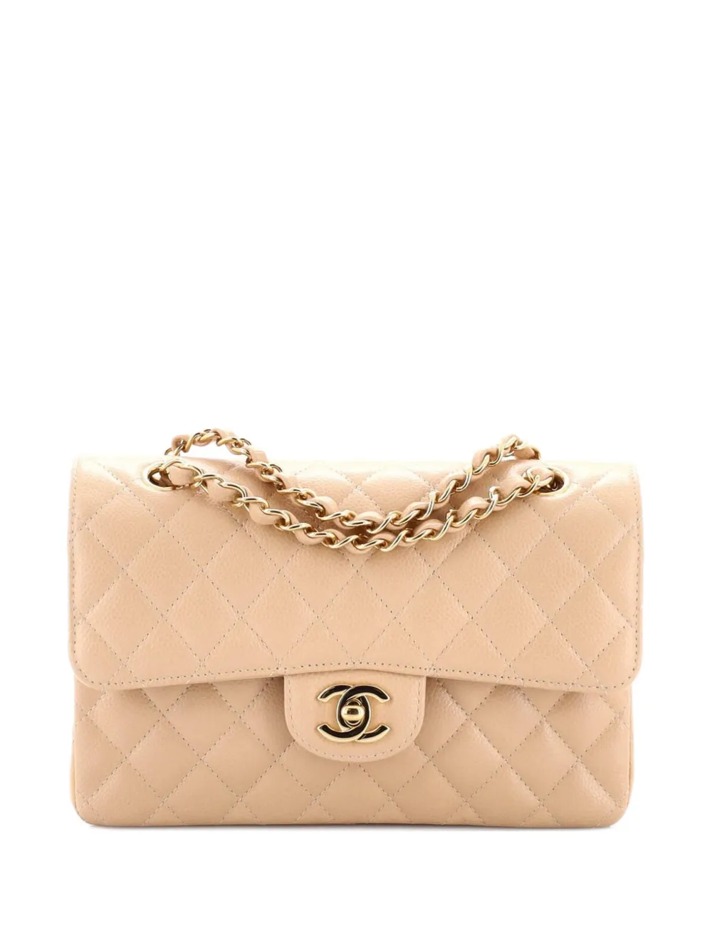 CHANEL Pre-Owned Classic Double Flap Bag Quilted Caviar Small shoulder bag - Toni neutri
