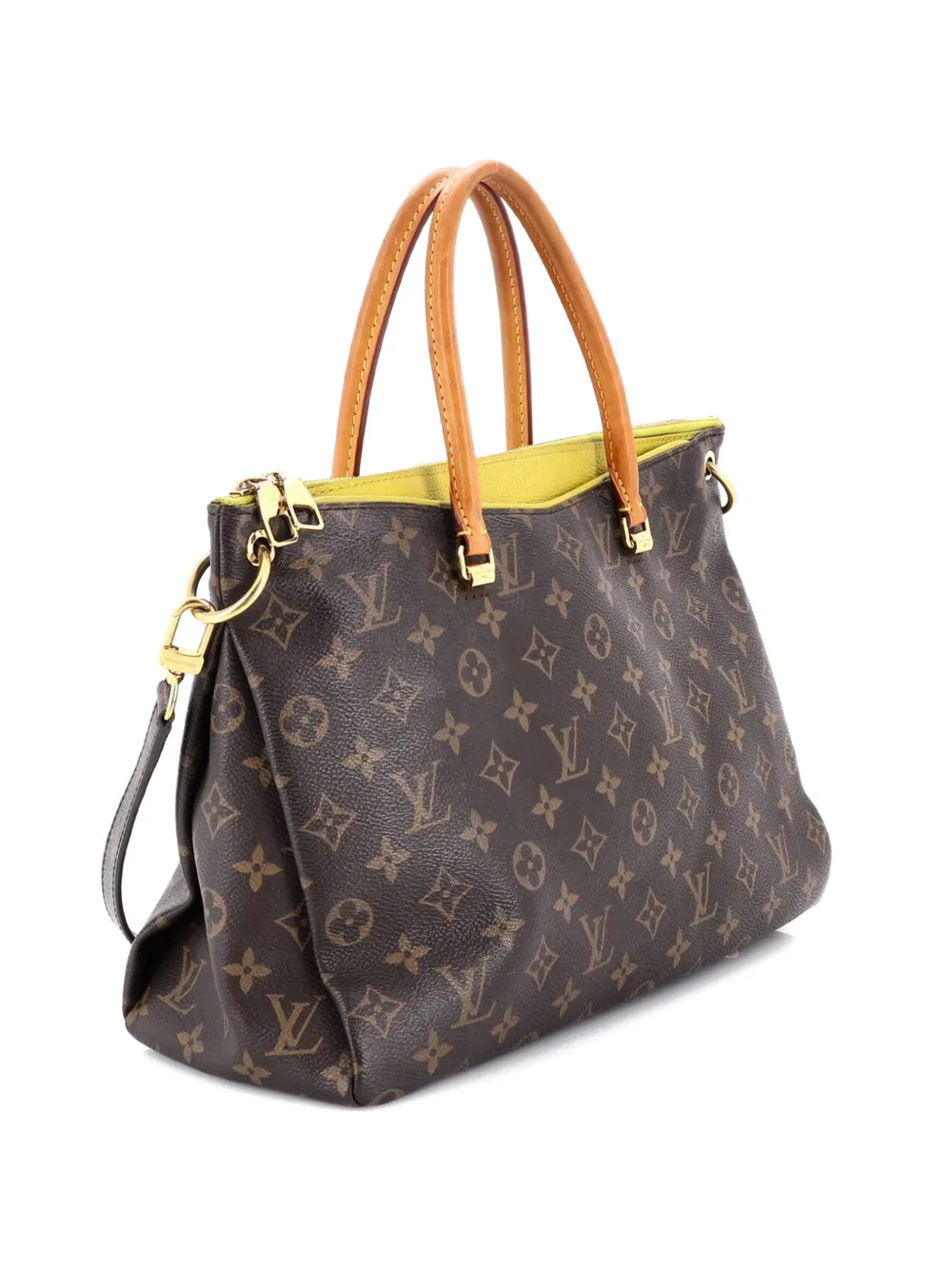 Louis Vuitton Pre-Owned Pallas Tote Monogram Canvas with Leather shoulder bag - Braun