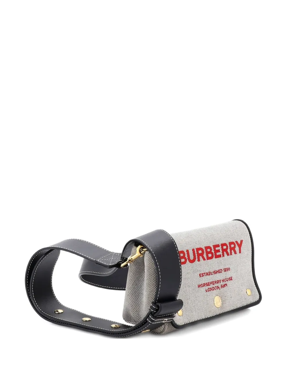 Burberry Pre-Owned Hackberry Shoulder Bag Canvas with Leather Small crossbody bag - Grigio