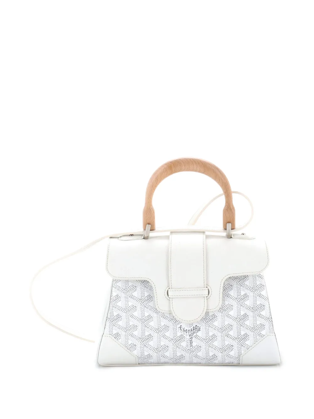 Goyard Pre-Owned Saigon Top Handle Bag Coated Canvas with Leather Mini shoulder bag - Bianco