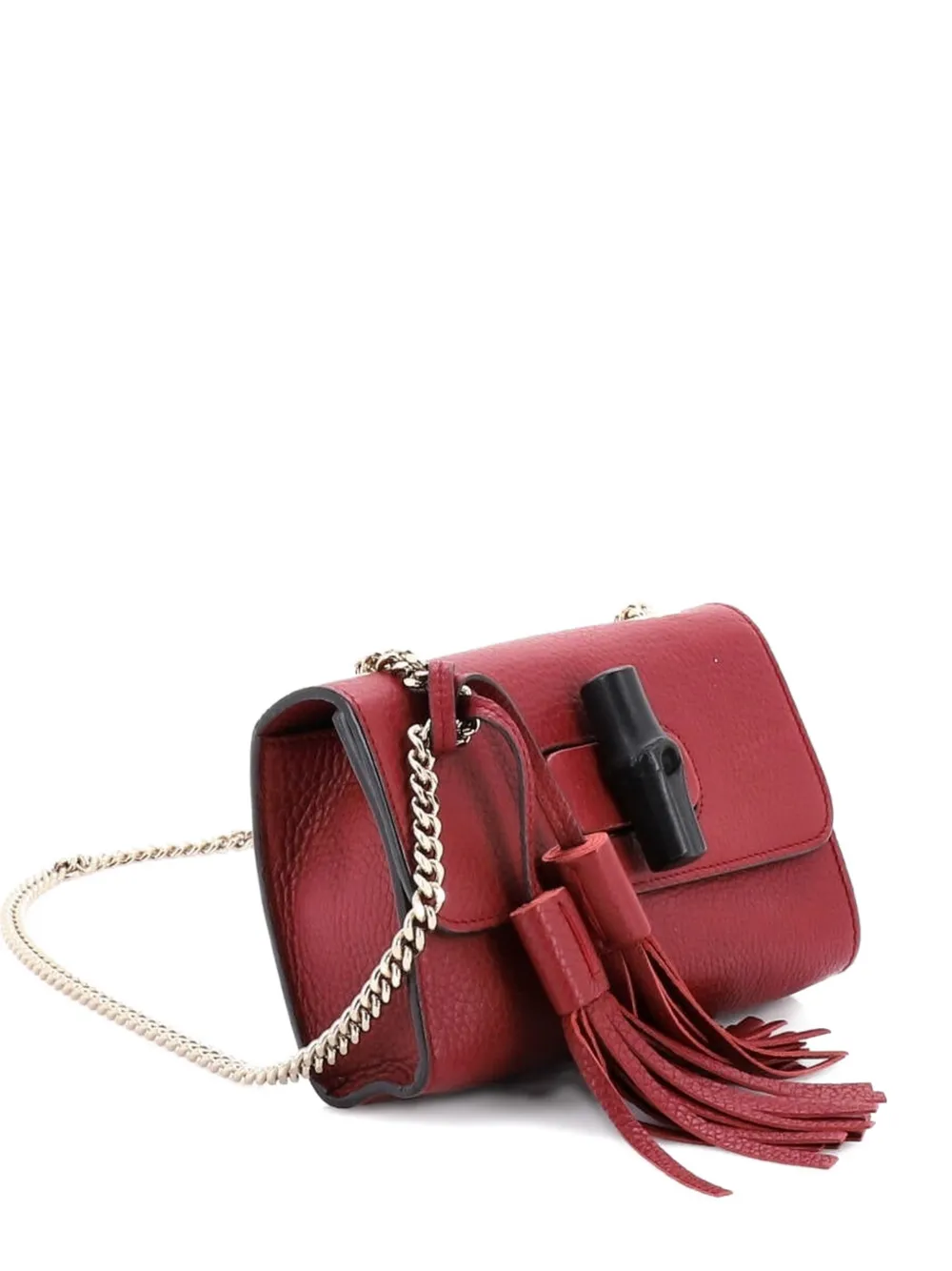 Gucci Pre-Owned Miss Bamboo Leather Small shoulder bag - Rosso