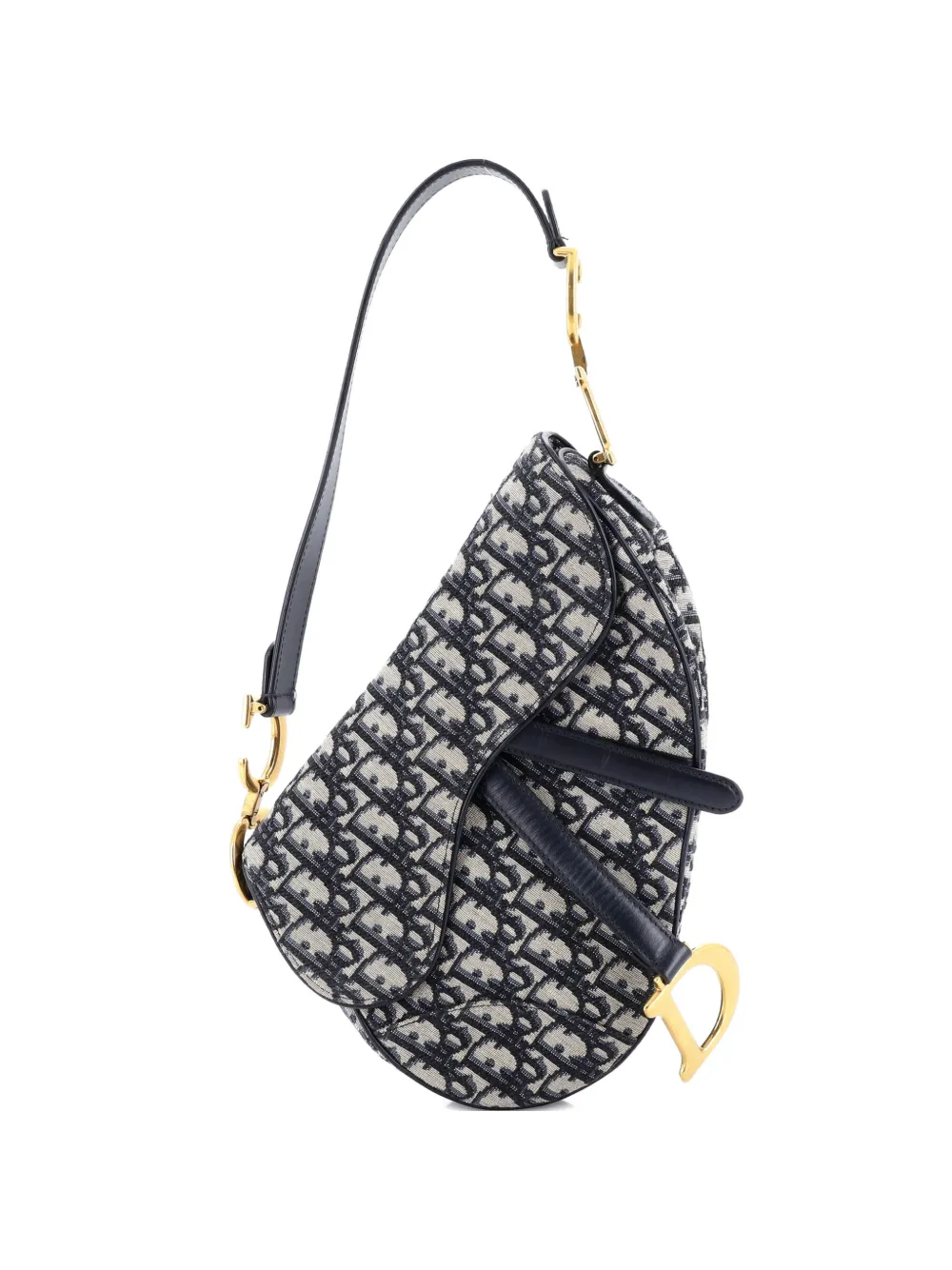 Christian Dior Pre-Owned Saddle Handbag Oblique Canvas Medium shoulder bag - Blu