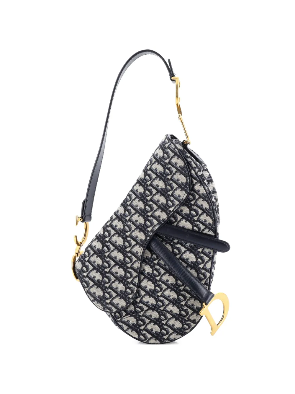 Christian Dior Pre-Owned Saddle Handbag Oblique Canvas Medium shoulder bag - Blu