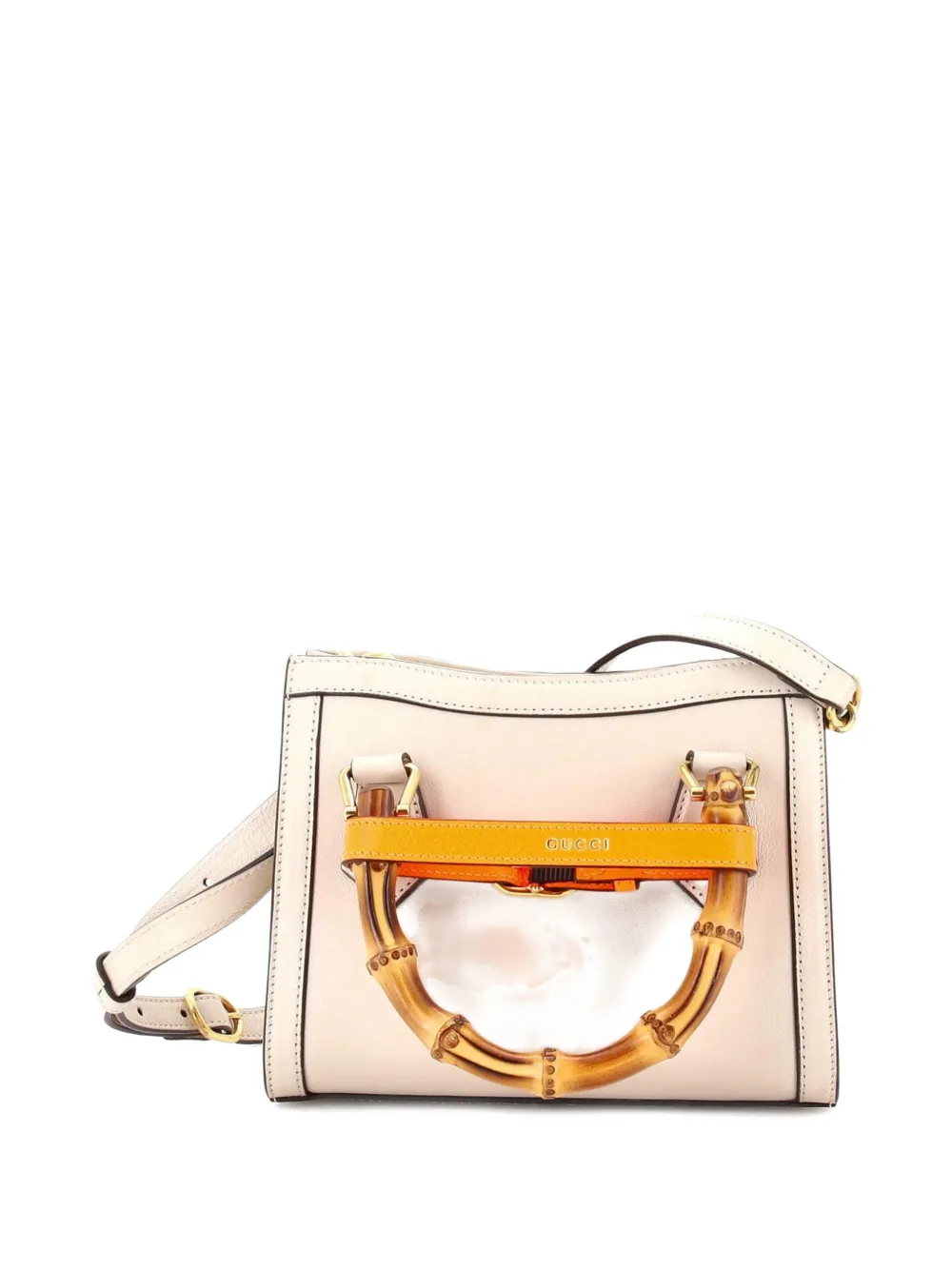 Diana Nm Bamboo Handle Tote Leather Mini Crossbody Bag