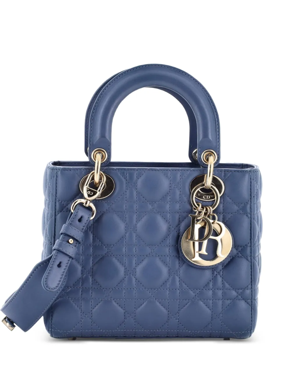 Christian Dior Pre-Owned My ABCDior Lady Dior Bag Cannage Quilt Lambskin crossbody bag - Blau