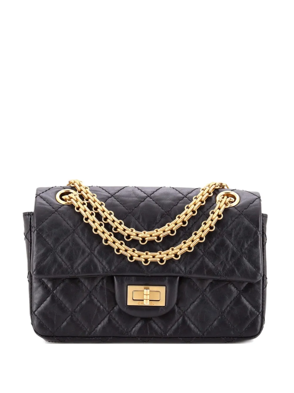 CHANEL Pre-Owned Reissue 2.55 Flap Bag Quilted Aged Calfskin Mini crossbody bag - Nero