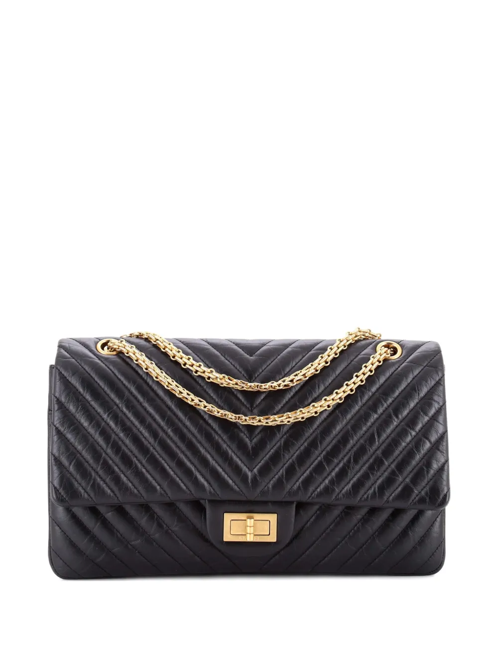 CHANEL Pre-Owned Reissue 2.55 Flap Bag Chevron Aged Calfskin 227 shoulder bag - Nero