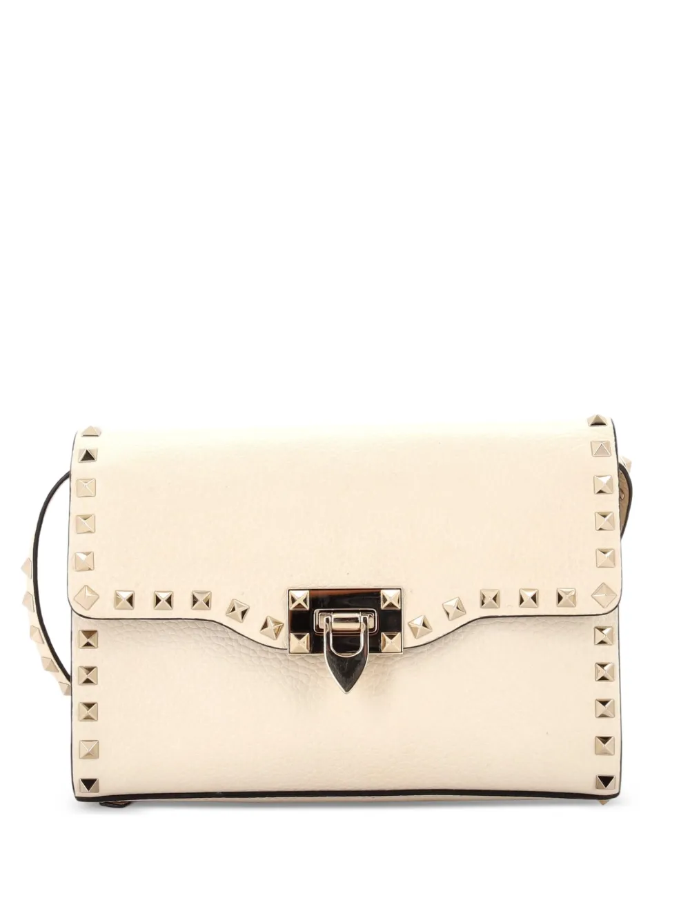 Valentino Garavani Pre-Owned Rockstud Flip Lock Flap Bag Leather Medium crossbody bag - Toni neutri