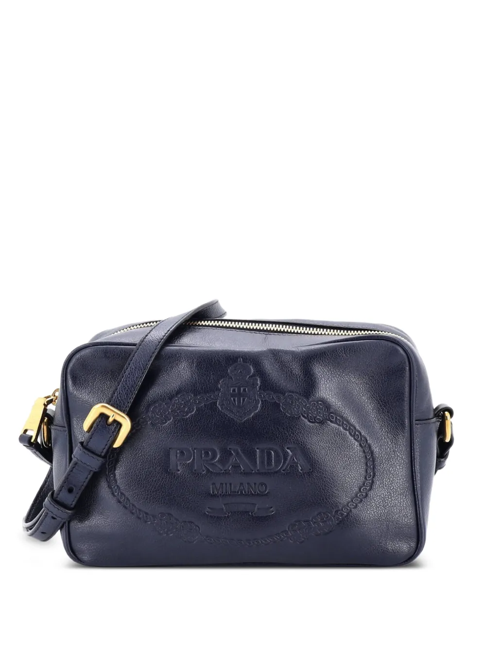 Prada Pre-Owned Logo Camera Bag Embossed Leather Small crossbody bag - Blu