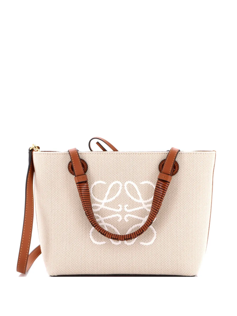 Loewe Pre-Owned Anagram Square Basket Tote Canvas Mini shoulder bag - Toni neutri