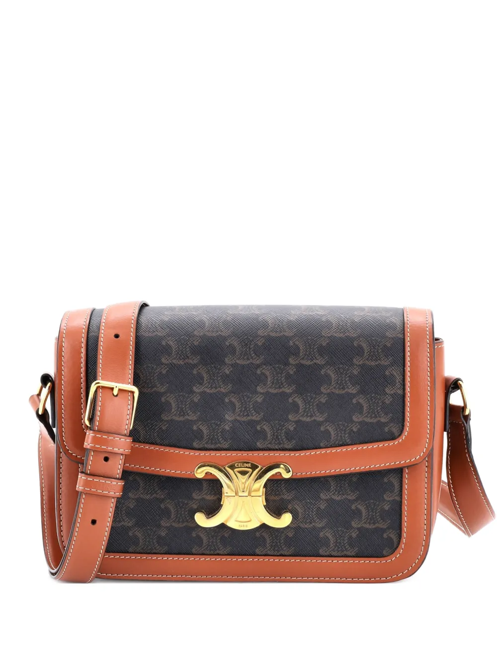 Celine Pre-Owned Triomphe Triomphe Coated Canvas Medium shoulder bag - Brown