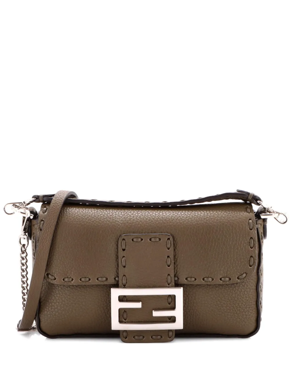 Fendi Pre-Owned Selleria Baguette NM Bag Leather Mini crossbody bag - Verde