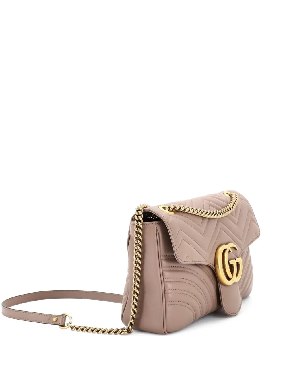 Gucci Pre-Owned GG Marmont Flap Bag Matelasse Leather Medium shoulder bag - Toni neutri