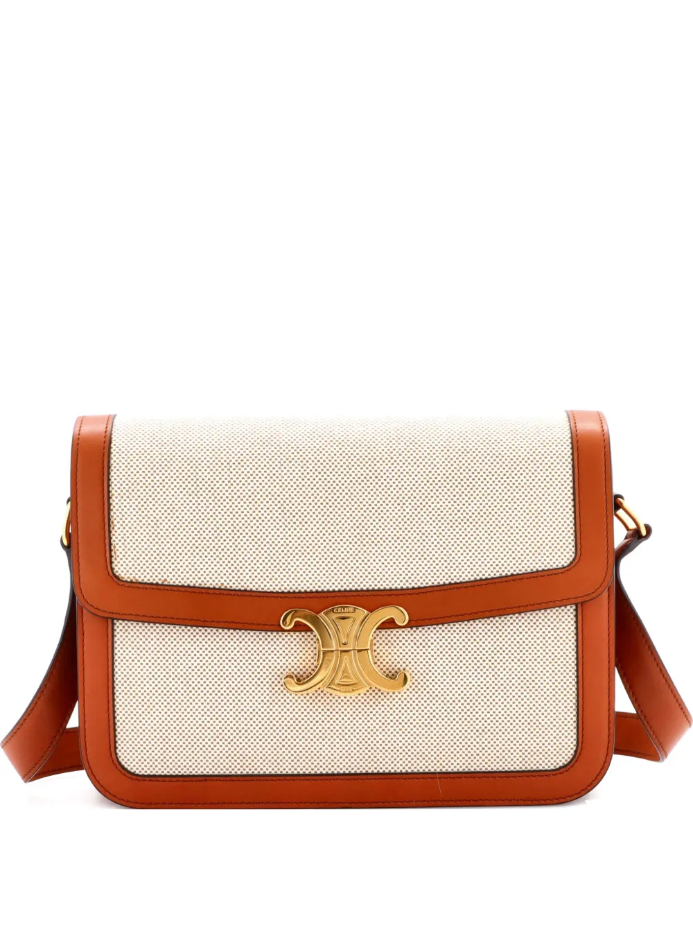 Celine Pre-Owned Triomphe Shoulder Bag Canvas with Leather Medium crossbody bag - Toni neutri