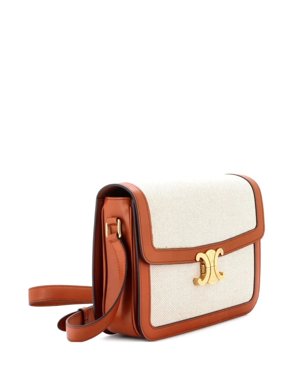 Triomphe Shoulder Bag Canvas With Leather Medium Crossbody Bag