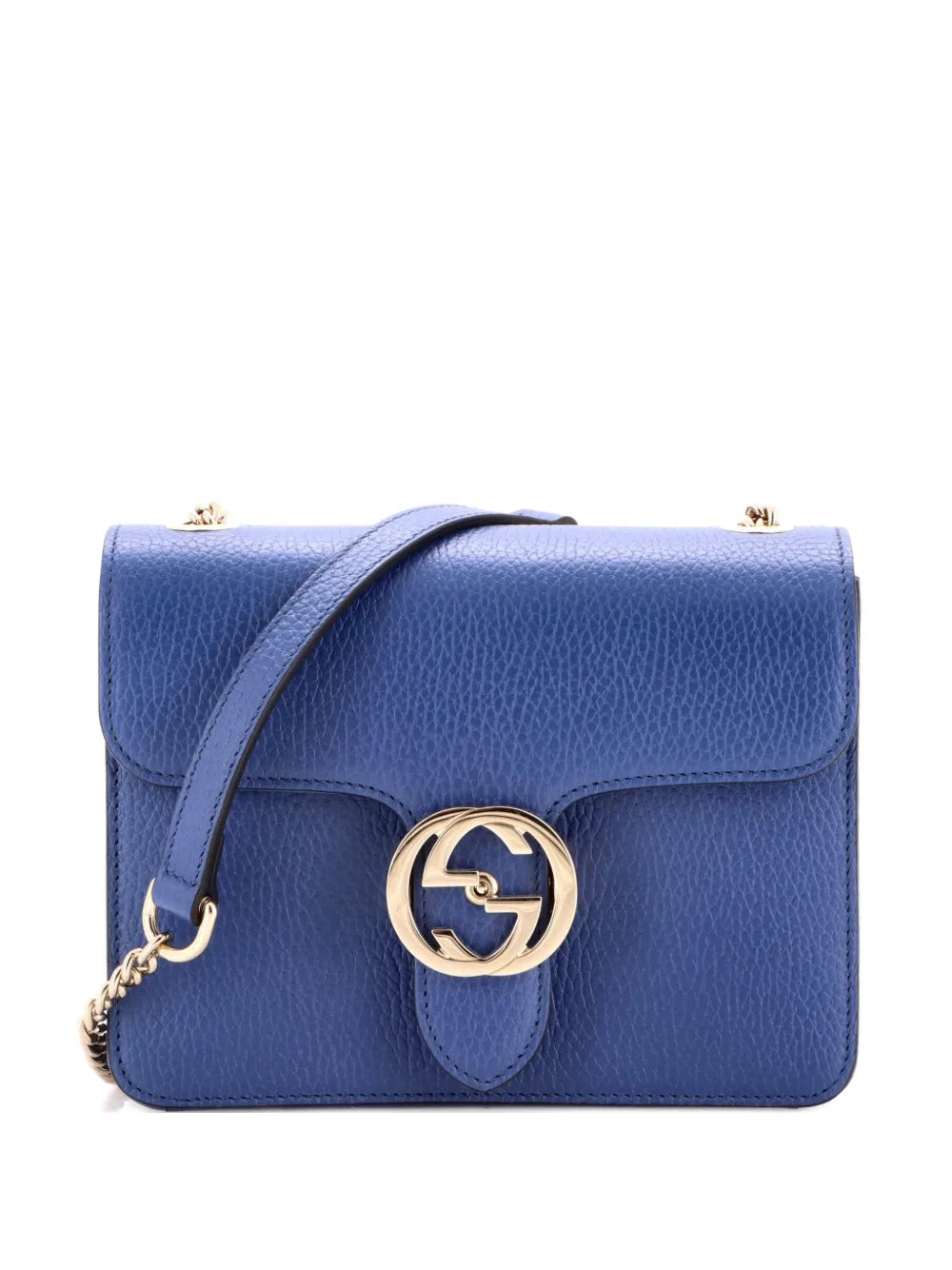 Gucci Pre-Owned Interlocking Leather Small shoulder bag - Blue